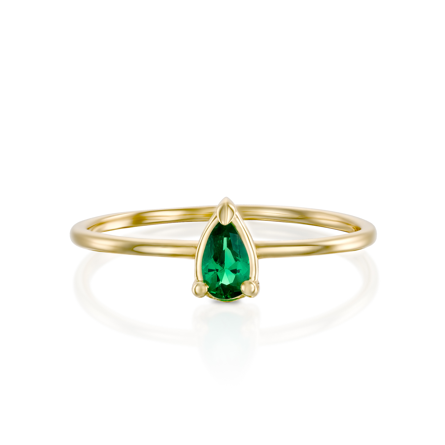 Partial Highland Soon טבעת זהב - אבן חן ירוקה - ג׳קסון תכשיטים