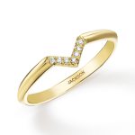 טבעת יהלומים - גדות - זהב צהוב