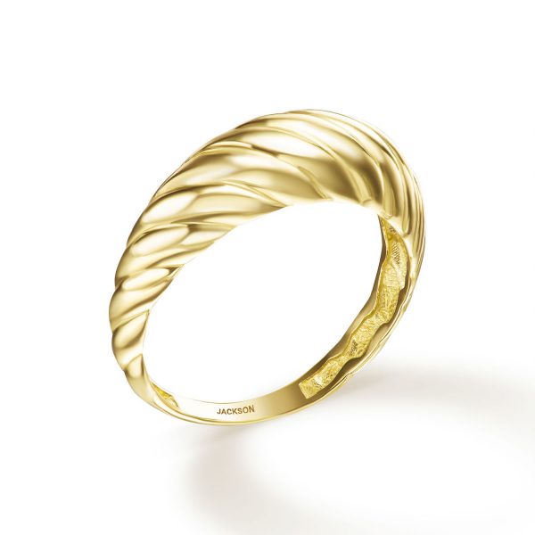 טבעת זהב וינטג' - פרלה - זהב צהוב