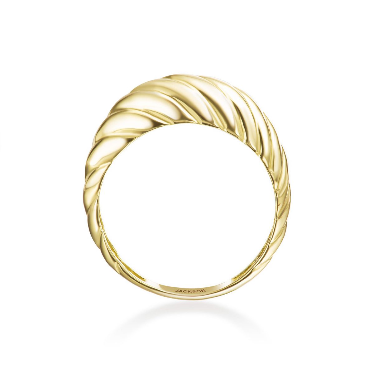 טבעת זהב וינטג' פרלה - זהב צהוב