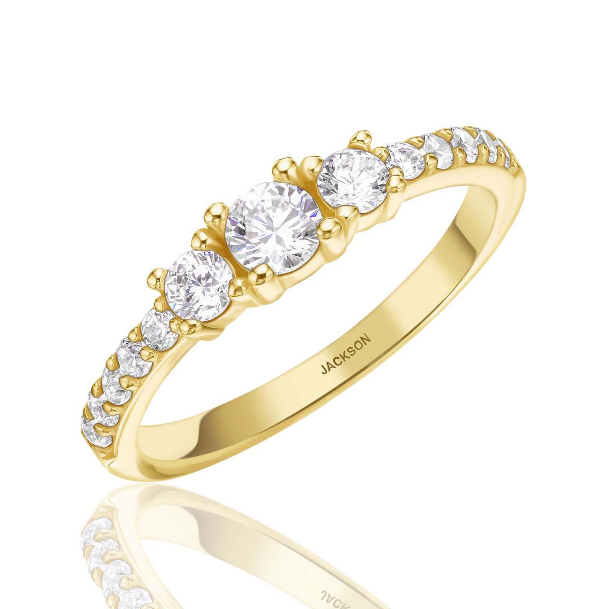 טבעת זהב צהוב - אלומה