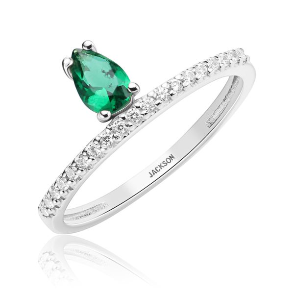 טבעת זהב - איב - אבן ירוקה.