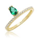 טבעת זהב - איב - אבן ירוקה