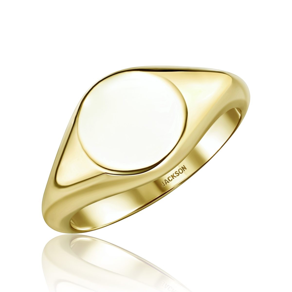 טבעת זהב חותם עגול - זהב צהוב