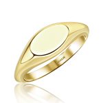 טבעת חותם אובלית - זהב צהוב