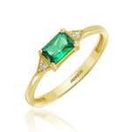 טבעת זהב - נילי - אבן ירוקה
