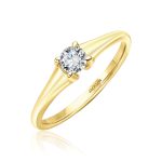 טבעת אירוסין קלאסית - זהב צהוב