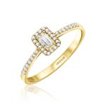 טבעת יהלומים - ג'ניפר - זהב צהוב