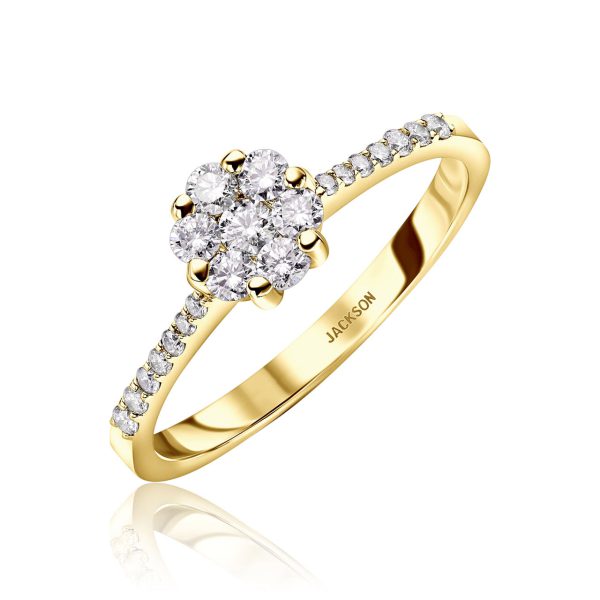 טבעת יהלומים - מוניק - זהב צהוב