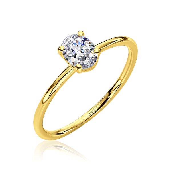 טבעת אירוסין - אובל - זהב צהוב