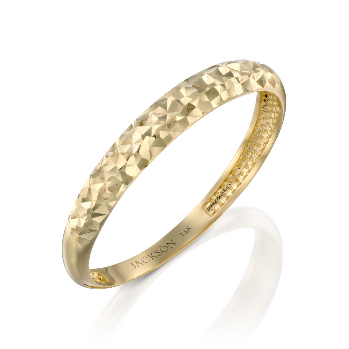 טבעת זהב - חיתוכי יהלום - זהב צהוב