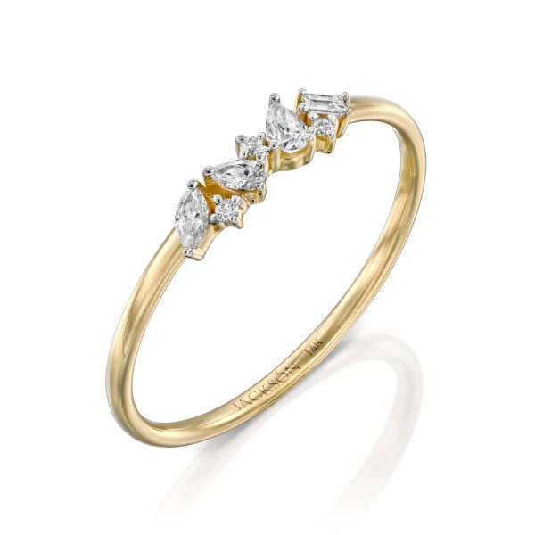 טבעת יהלומים - סנדרה - זהב צהוב