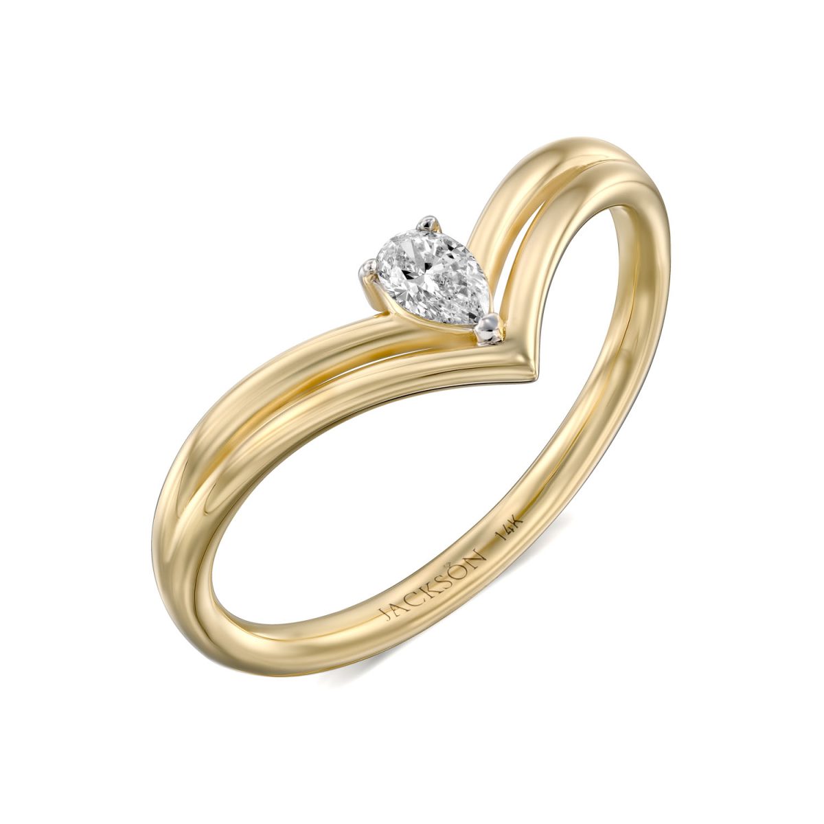 טבעת יהלום - ויקטוריה - זהב צהוב