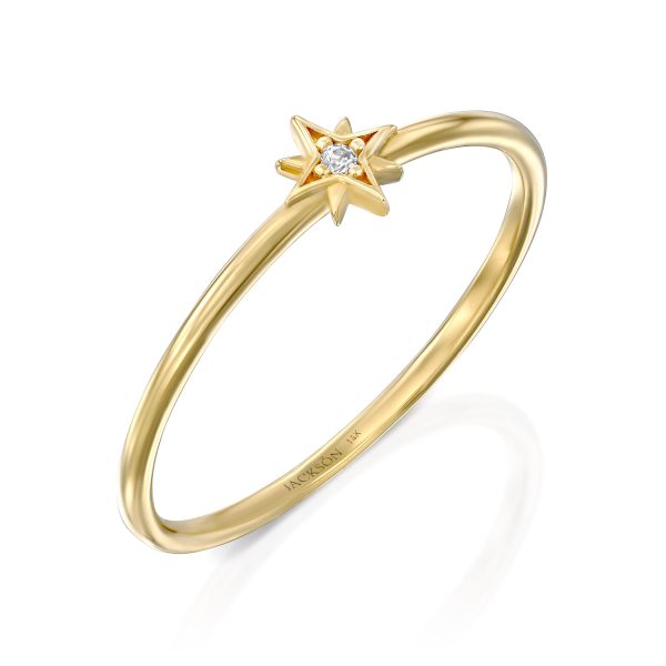 טבעת זהב - כוכב - זהב צהוב