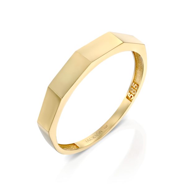 טבעת זהב - קורל - זהב צהוב