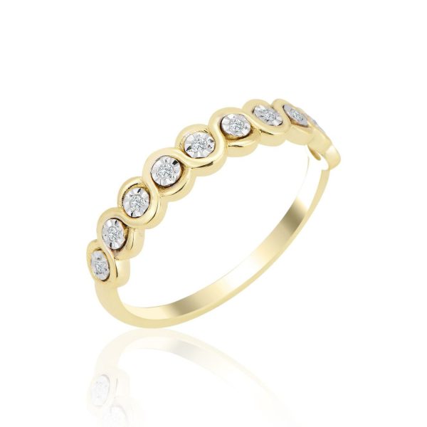 טבעת יהלומים - אינפיניטי - זהב צהוב