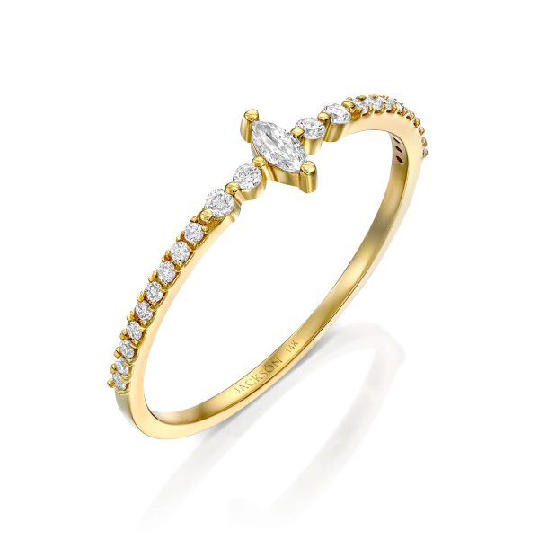 טבעת יהלומים - שרון - זהב צהוב