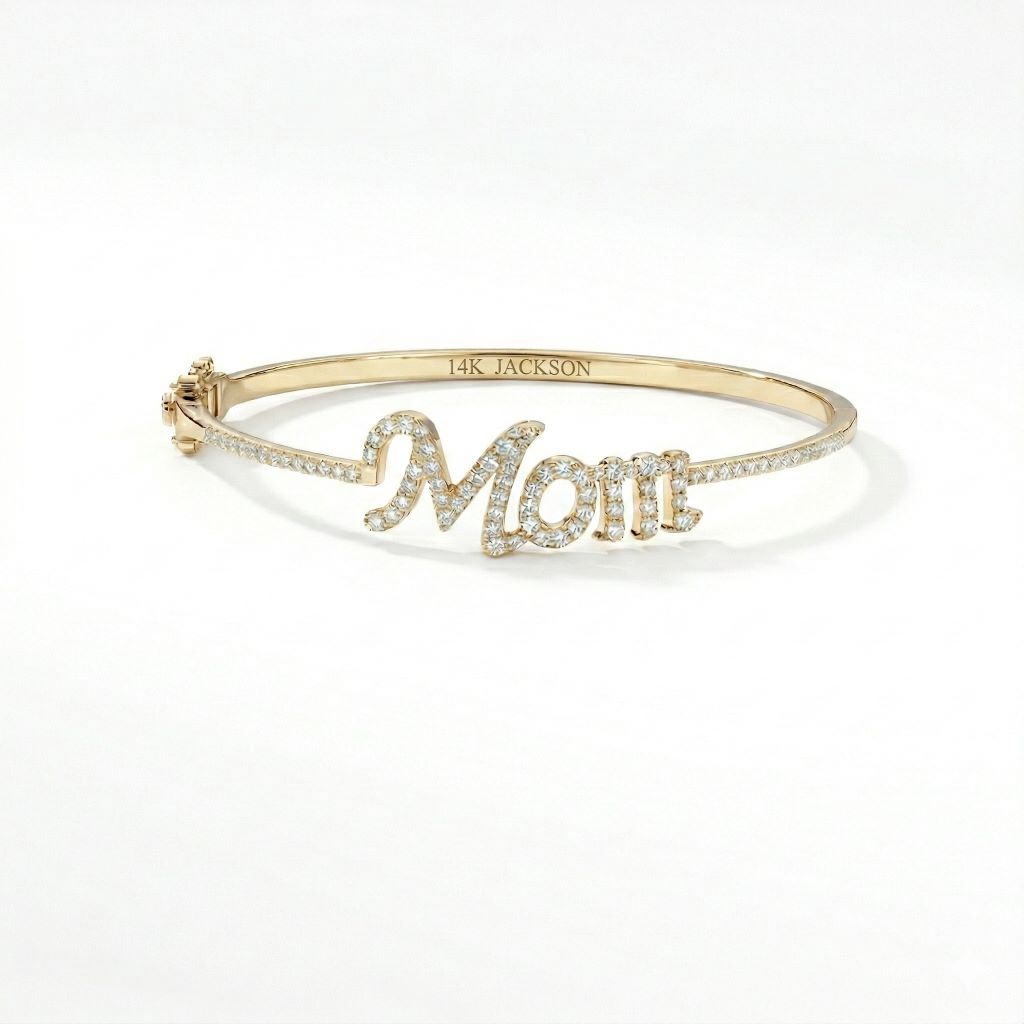 צמיד יהלומים קשיח נפתח - MOM