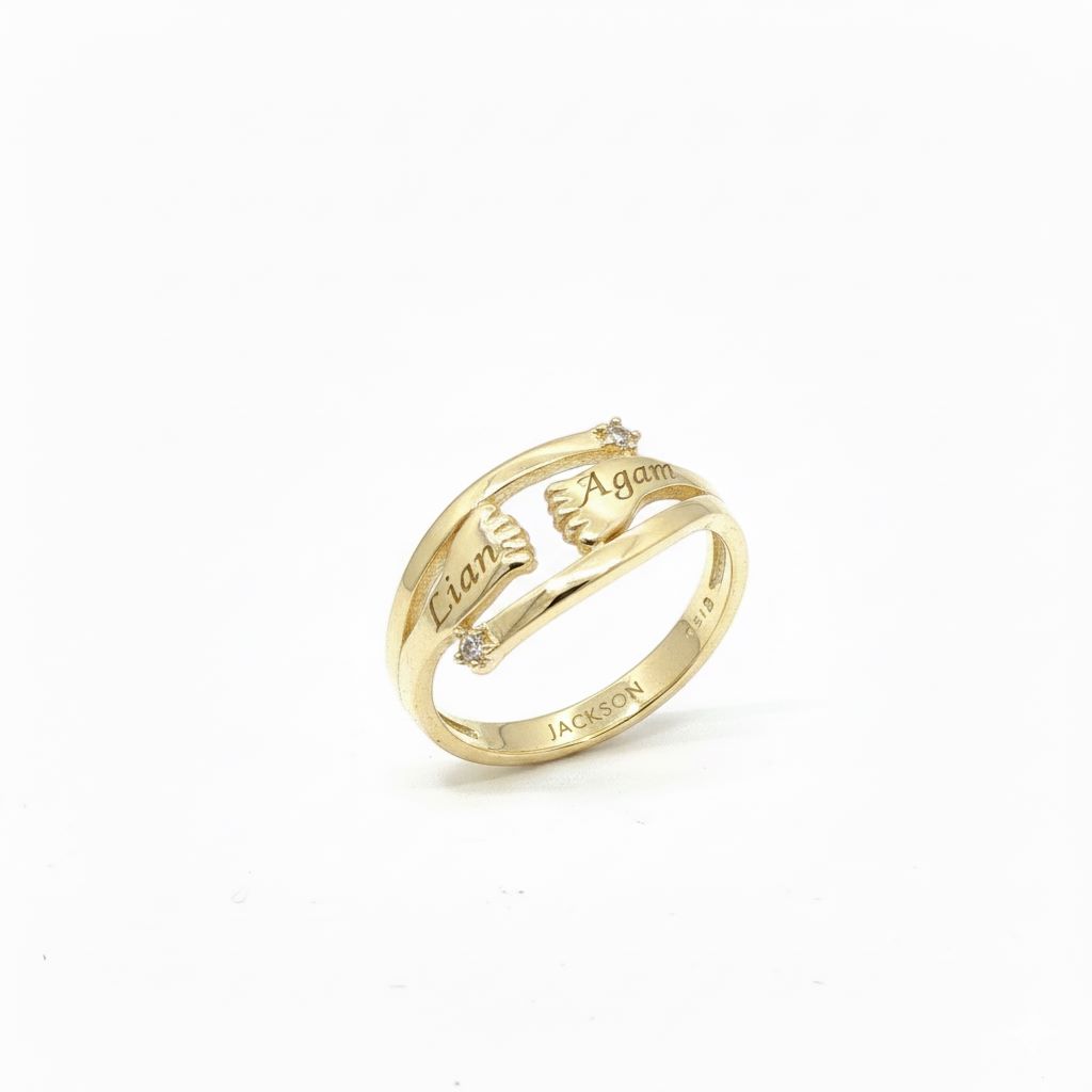 טבעת זהב - חריטה כפות רגליים